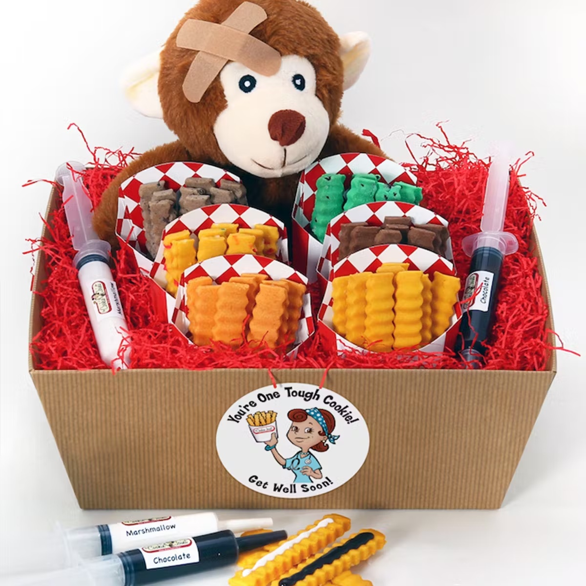 âGet Well Soonâ Cookie Fries Gift Basket - 6 Cartons