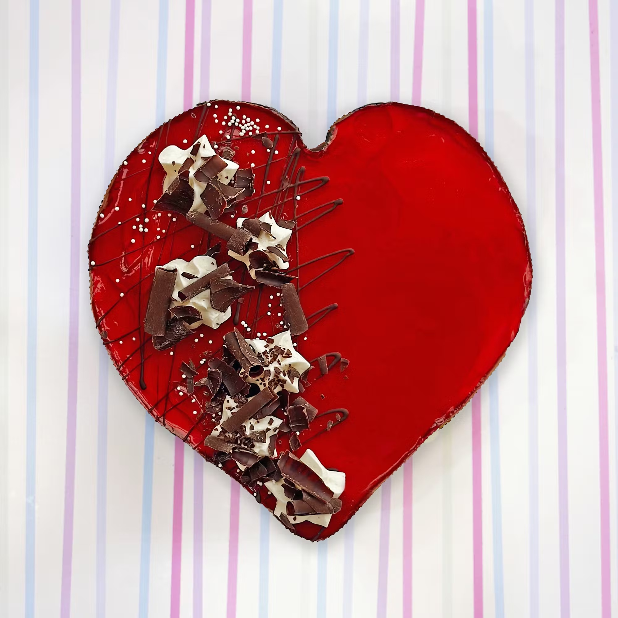Black Forest Heart-Shaped Cheesecake