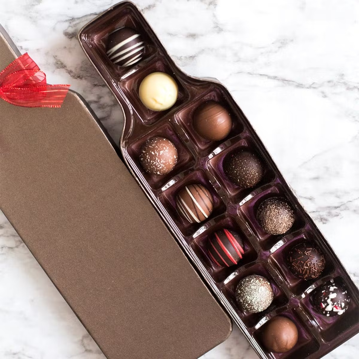 Wine Bottle Truffle Box - Box of 12