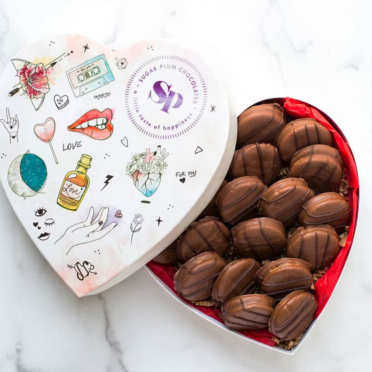 Valentine's Day Chocolate Covered Peanut Butter Cookies - 20 Pack