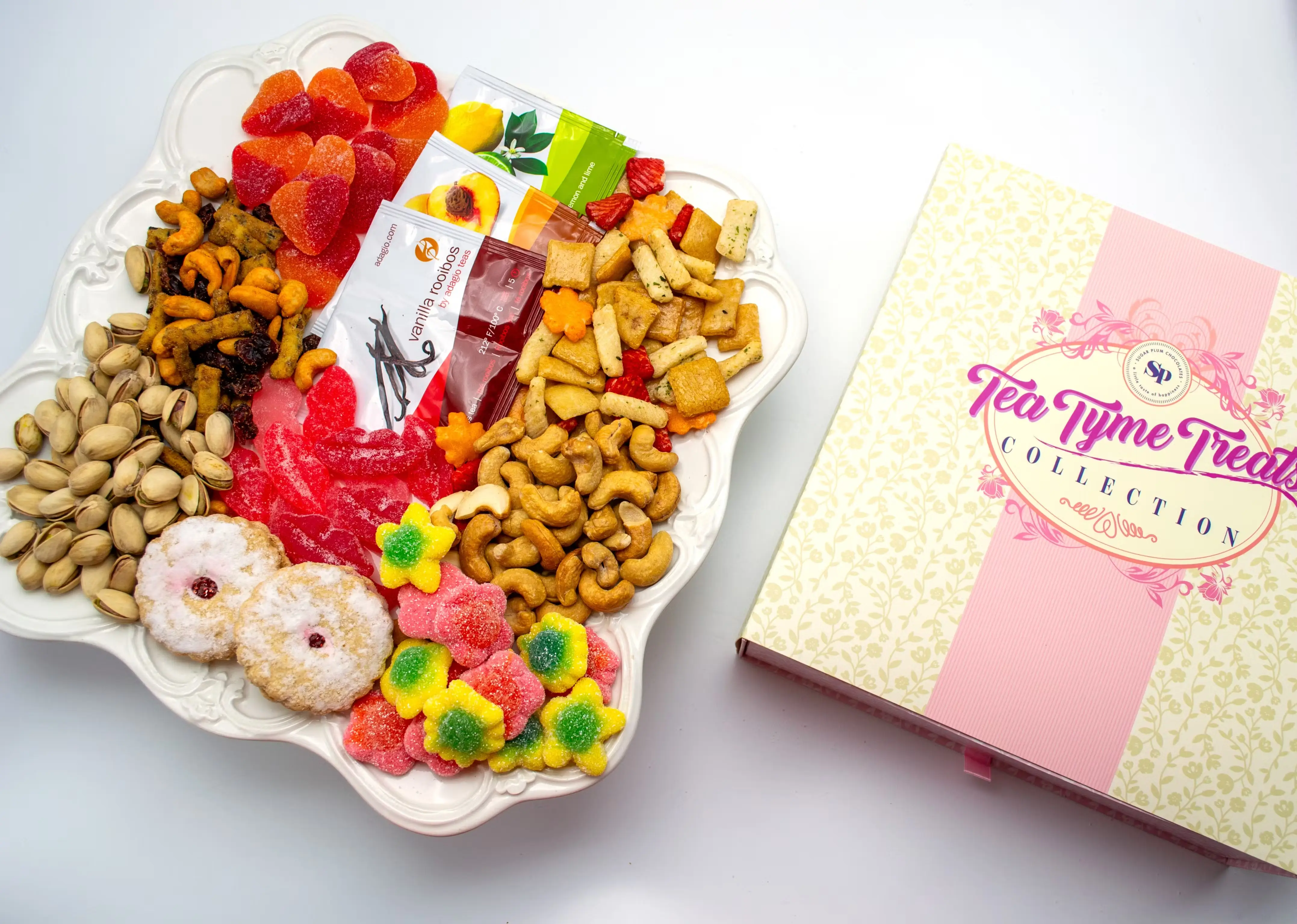 "Tea Tyme & Treats" Tea & Snacks Gift Box