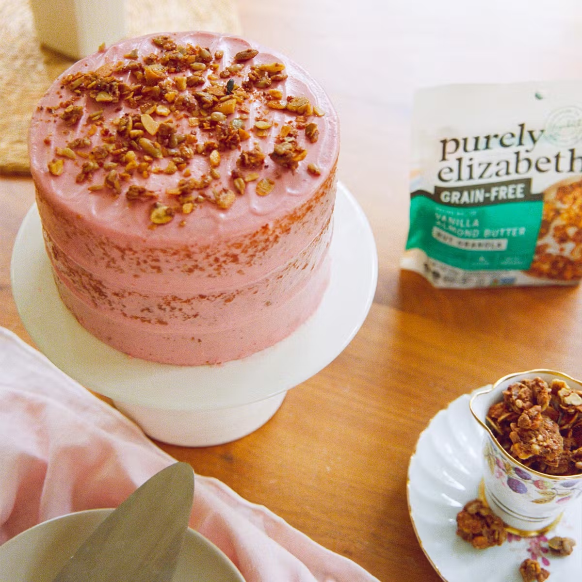 Sweet Laurel x Purely Elizabeth Raspberry Lemon Crunch Cake
