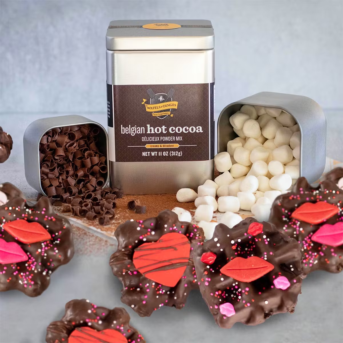 Valentine's Day Wafels + Hot Cocoa Gift Set for 2