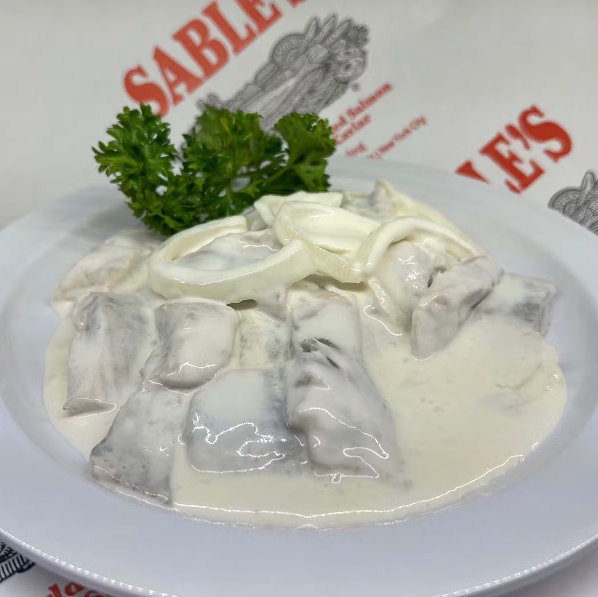 Pickled Herring with Onions in Cream Sauce